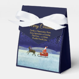 Lägg till familj / organisation namn Blå + Tomte Presentaskar