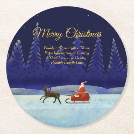 Lägg till familj/organisation Namn Blue + Santa Underlägg Papper Rund