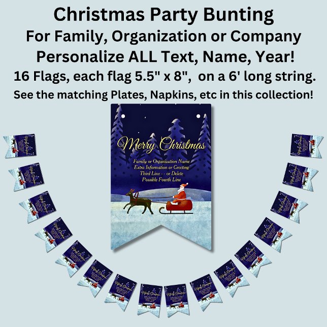 Lägg till familj/organisation Namn Blue + Santa Vimplar (Skapare uppladdad)