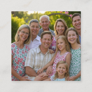 Lägg till familjeåterföreningsfoto Anpassa Fyrkantigt Visitkort