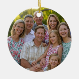 Lägg till familjeåterföreningsfoto Anpassa Julgransprydnad Keramik