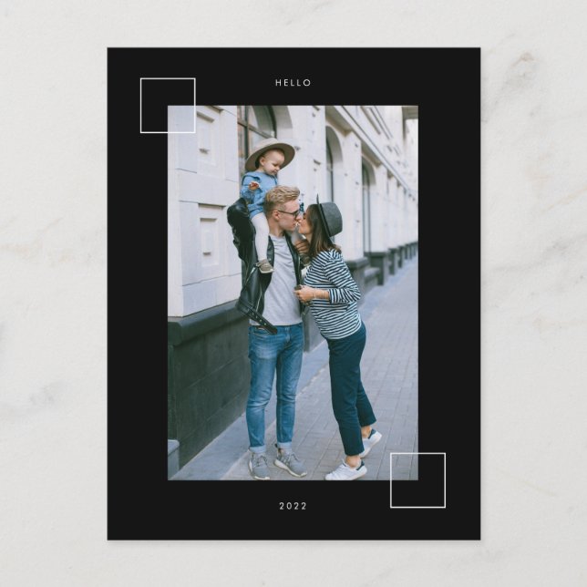 Lägg till familjefotot för GOTT NYTT ÅR Vykort (Framsida)