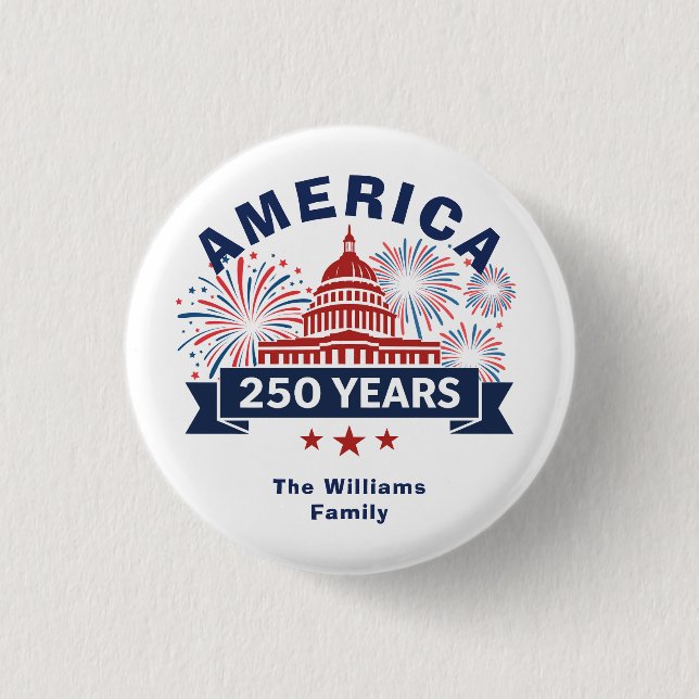 Lägg till familjenamn America 250 Vita husets fyrv Knapp (Framsida)