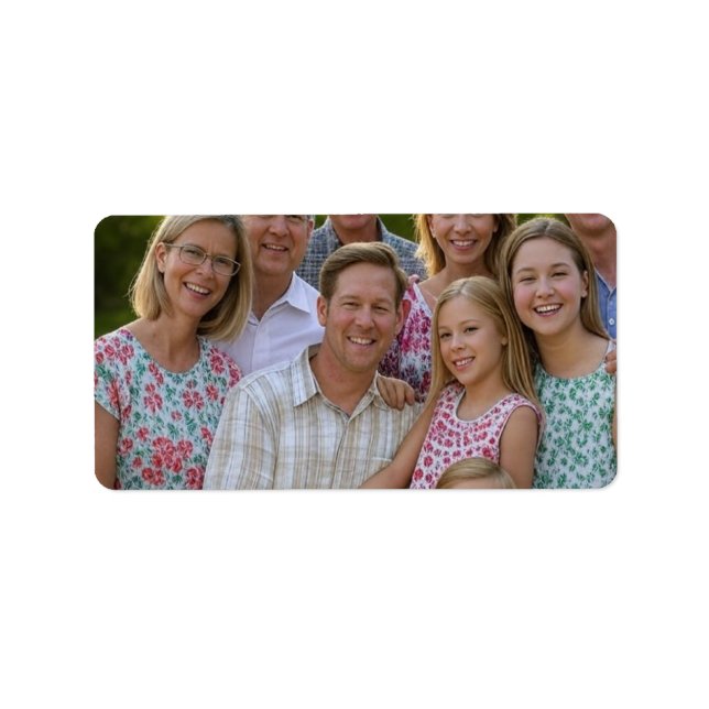 Lägg till familjerättsfoto anpassa adressetikett (Framsidan)