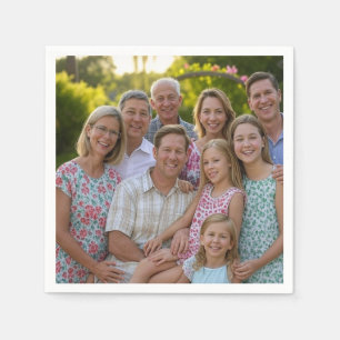 Lägg till familjerättsfoto anpassa pappersservett