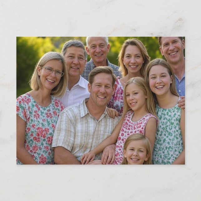 Lägg till familjerättsfoto anpassa vykort (Framsida)
