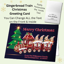 Lägg till Family Namn Gingertea Steam Tåg jul Kort