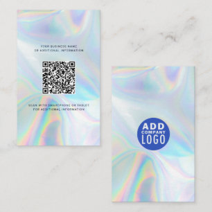 Lägg till företag Logotyp QR-kodholografi Visitkort