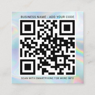 Lägg till företagets Logotyp och QR-kod, DIY Holog Fyrkantigt Visitkort