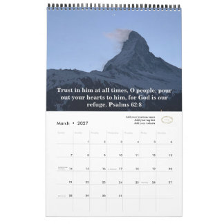 Lägg till företagslogotyp Bibelvers Originalfoto Kalender