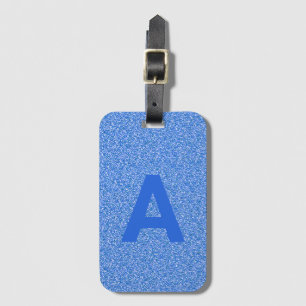 Lägg till första monogrammet Personlig Blue Glitte Bagagebricka