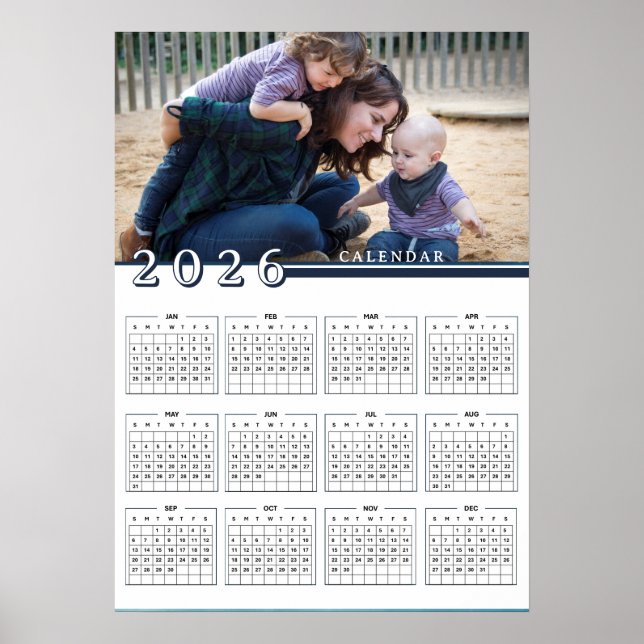 Lägg till foto 2026 kalender  poster (Framsidan)