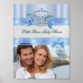 Lägg till Foto Baby Shower Pojke Blå Lille Prins K Poster