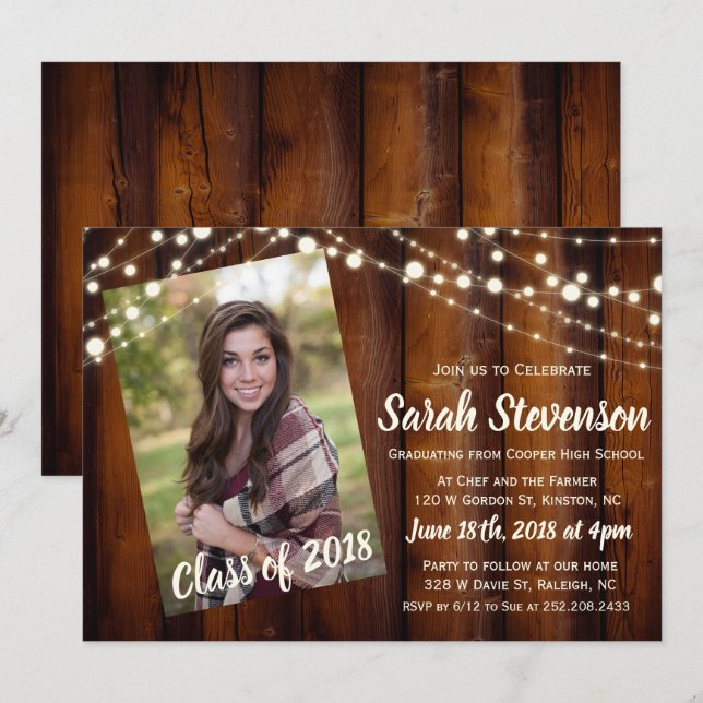 LÄGG TILL FOTO - Examen Inbjudan till fest (Fram/baksida)