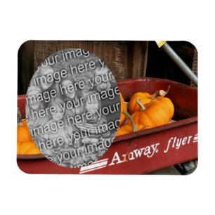 Lägg till foto för att pumpkins Red Wagon Magnet