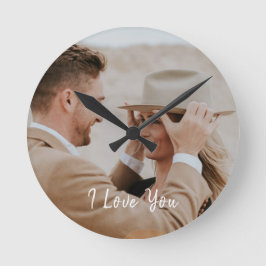 Lägg till foto för egen Anpassningsbar Rund Klocka