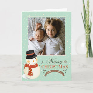 Lägg till foto GOD JUL SNÖGUBBE Kort