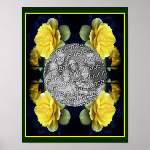 Lägg till foto-Gul ros-blomman i Bloom Ram Poster