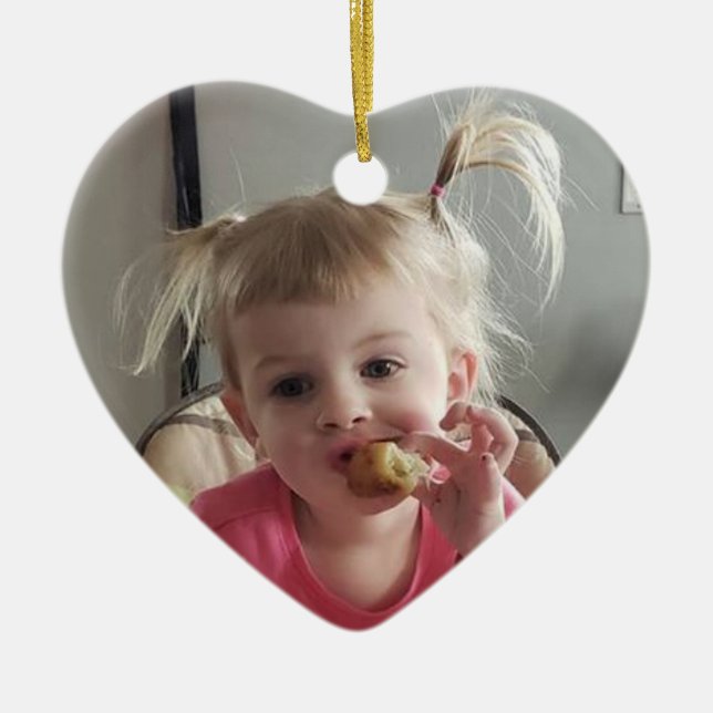 Lägg till foto i den här Personligen Julgransprydnad Keramik (Framsidan)