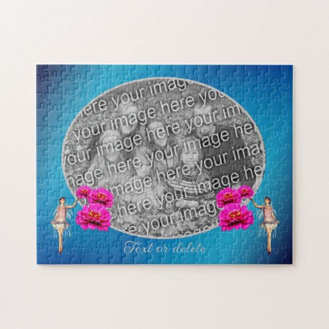 Lägg till foto i Personligen Mjölk och blommor Pussel (Horisontell)