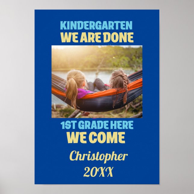 Lägg till foto-Kindergarten Studenten 1:a Klass Poster (Framsidan)