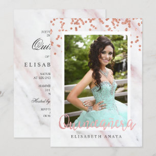 LÄGG TILL FOTO - Modern Quinceanera-inbjudan Inbjudningar