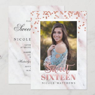 LÄGG TILL FOTO - Modern Sweet 16 inbjudan
