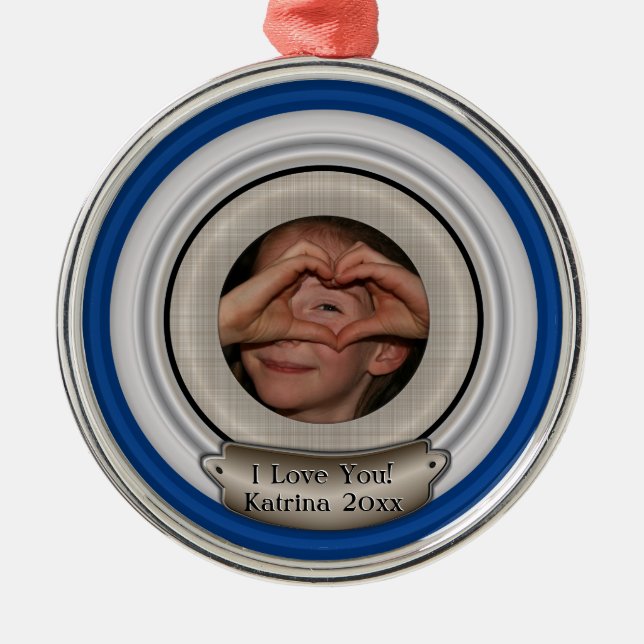 Lägg till foto och välj valfritt Färg Ram Julgransprydnad Metall (Framsidan)