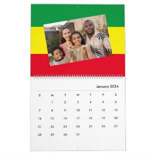 Lägg till foto Rasta African Ethiopia Flagga 202 Kalender
