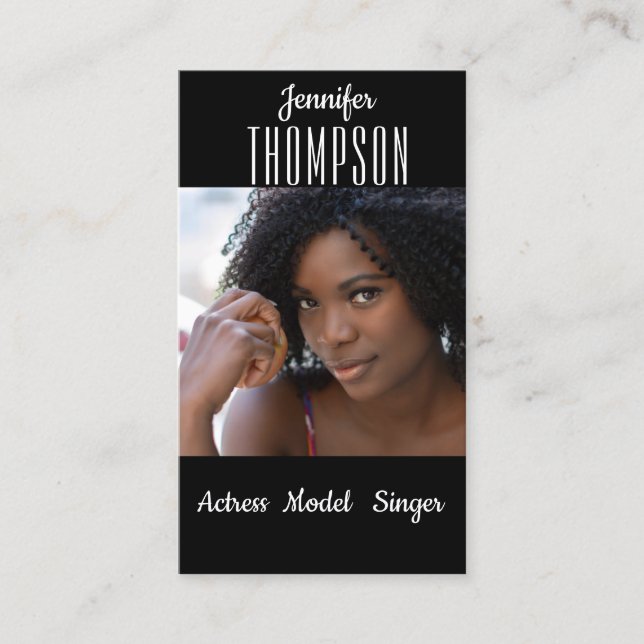 Lägg till foto, skådespelerska, sångerska, modell visitkort (Framsida)