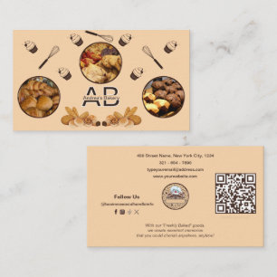 Lägg till foton Cute Professionell Monogram Bakery Visitkort