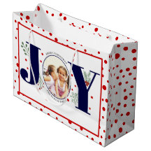 Lägg till foton, marint JOY och rött polka dots