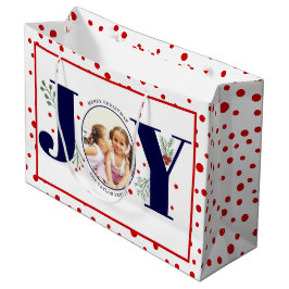 Lägg till foton, marint JOY och rött polka dots