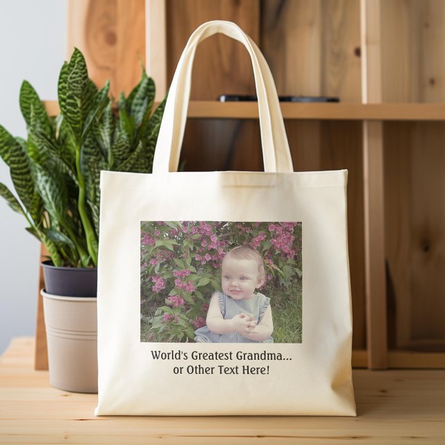 Lägg till foton och enkla texter tygkasse (Custom Tote Bag)