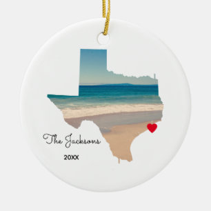Lägg till fotot för Texas Beach Resa Julgransprydnad Keramik