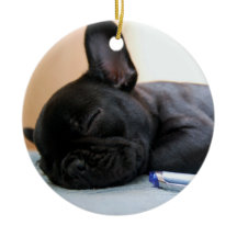 Lägg till fotot med fransk Bulldog Ornament