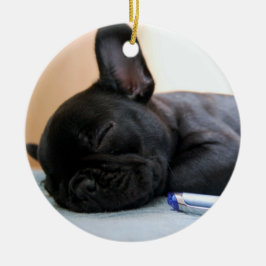 Lägg till fotot med fransk Bulldog Ornament