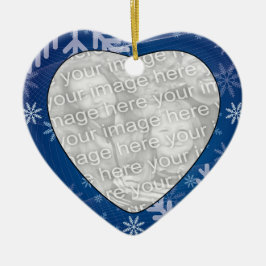 Lägg till fotot-Snöflingornas hjärtstillestånd Julgransprydnad Keramik