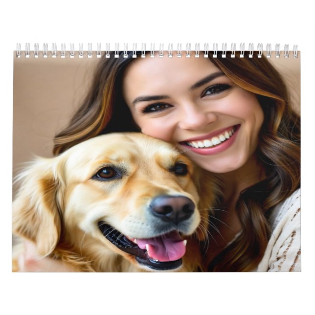 Lägg till Golden Retriever Foto Personalisera Kalender (Omslag)