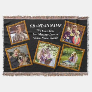 Lägg till Grandfather Namn Photo Bilder Bilder Ram Filt