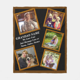 Lägg till Grandfather Namn-textfoton för Grandpa Fleecefilt