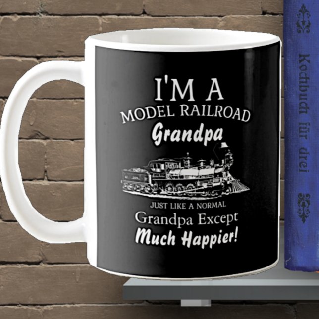 Lägg till "Grandpa Namn Model Railroad" - Mycket l Kaffemugg (Skapare uppladdad)