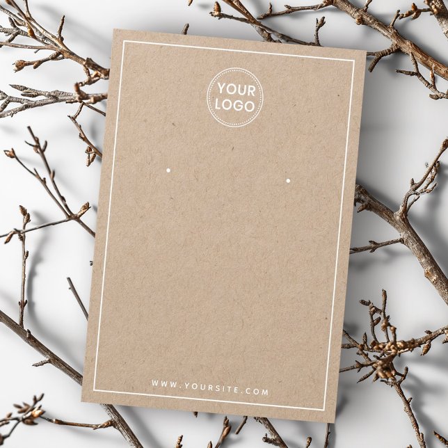 Lägg till gräns Kraft-visning (logotyp) Visitkort (Add logo white border Kraft earring display card)