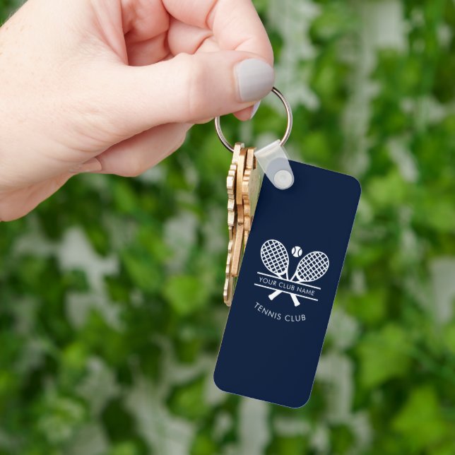 Lägg till Gräsmatta tennis Klubb Namn och Returadr Nyckelring (Hand)
