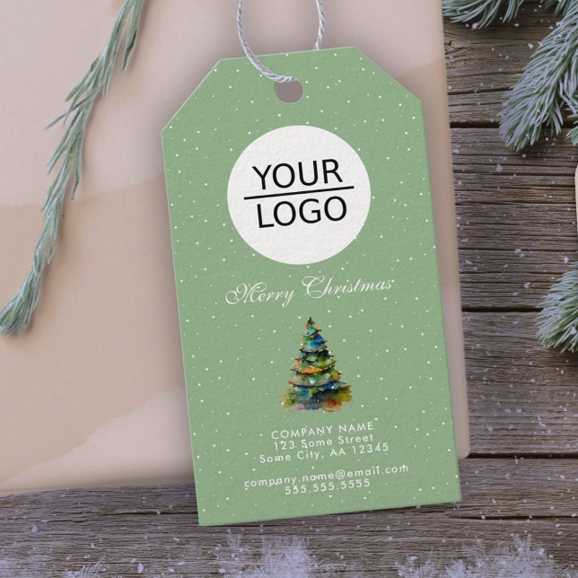 Lägg till Grönten Befordran av Logotyp Julgran Presentetikett (Skapare uppladdad)