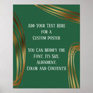 Lägg till Grönten Guld Ovaler Löv Poster