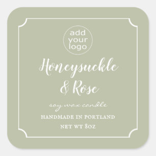 Lägg till Grönten Logotyp Candle Sage (ljusskorgsr Fyrkantigt Klistermärke