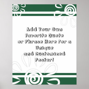 Lägg till Grönten Rand Flowers Löv för Anpassnings Poster