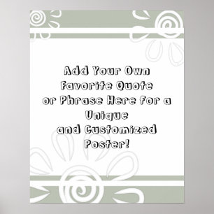 Lägg till Grönten Rand Flowers Sage för Anpassning Poster