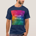 Lägg till grundläggande bildfotomall, Manar på Dub T Shirt<br><div class="desc">Lägg till bildfotomall Manar Dubbla Sided Basic Navy Blue Mörk T-Shirt.</div>